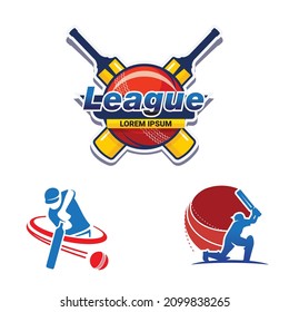 Bright Colour Cricket League logo Vector