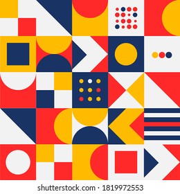 Bright colour geomatric with shape models