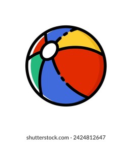 Bright coloured ball vector illustration. Children toy ball icon.