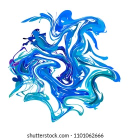 Bright colourful blue paint splash isolated on white