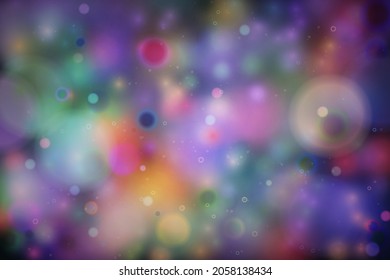 Bright colourful magic light, abstract bokeh background