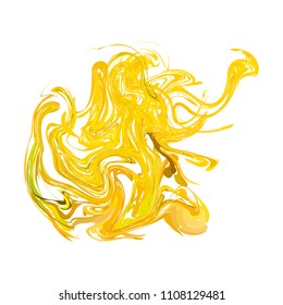 Bright colourful yellow paint splash isolated on white