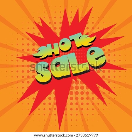 Bright comic book-style explosion graphic announcing a huge short-sale promotion event.