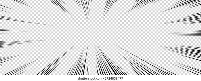 Heller Comic-Szenenhintergrund mit radialen Bewegungslinien, Manga-Energiestrahlen und Sonnenlicht-Burst-Effekt. Radial Geschwindigkeit sun bg erhöht Spannung und Fokus in Anime oder dynamischen Kompositionen.