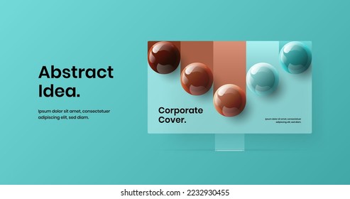 Bright computer display mockup site screen concept. Original presentation design vector template.
