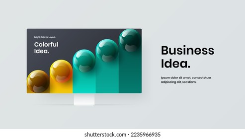 Bright computer display mockup site screen concept. Amazing website design vector illustration.