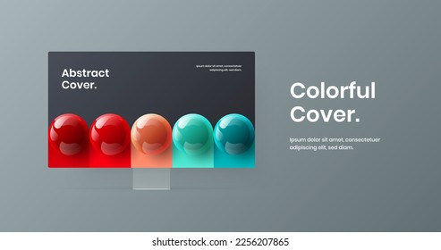 Bright computer display mockup site screen illustration. Modern website design vector concept.
