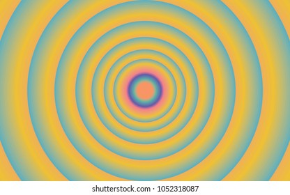bright concentric circles in an abstract background. colorful vector illustration with yellow, pink and blue circles for creative surface, backdrop, desktop and fabric designs