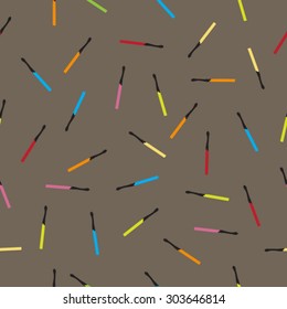 Bright conceptual seamless pattern of matches