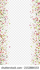Bright Confetti Background Transparent Vector. Dot Flying Template. Colorful Parade. Multicolored Element Party. Geometric Happy Card.