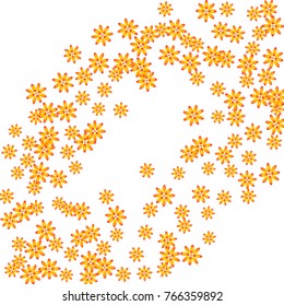 Bright Confetti with gentle flowers, bright colorful background, cute and fun decoration. Floral pattern. Vector illustration for celebration, party, carnival, festive holiday, party and Your project.