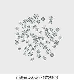 Bright Confetti with gentle flowers, bright colorful background, cute and fun decoration. Floral pattern. Vector illustration for celebration, party, carnival, festive holiday, party and Your project.