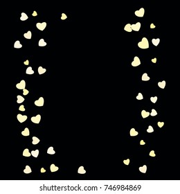 Bright Confetti with gentle Hearts, bright colorful background, cute and fun decoration. Black background Vector illustration for celebration, party, holiday, children party and Your project.