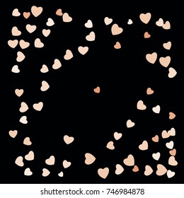 Bright Confetti with gentle Hearts, bright colorful background, cute and fun decoration. Black background Vector illustration for celebration, party, holiday, children party and Your project.