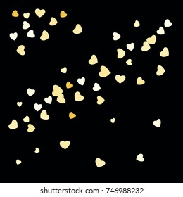 Bright Confetti with gentle Hearts, bright colorful background, cute and fun decoration. Black background Vector illustration for celebration, party, holiday, children party and Your project.
