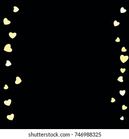 Bright Confetti with gentle Hearts, bright colorful background, cute and fun decoration. Black background Vector illustration for celebration, party, holiday, children party and Your project.