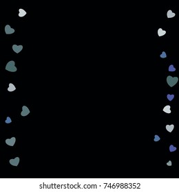 Bright Confetti with gentle Hearts, bright colorful background, cute and fun decoration. Black background Vector illustration for celebration, party, holiday, children party and Your project.