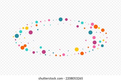 Bright Confetti Invitation Vector Transparent Background. Effect Dot Banner. Carnival Polka Card. Multicolored Round Festival Texture.