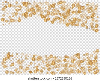 Bright confetti isolated on transparent background. Fashionable particles. Vector illustration. EPS10. Golden luxury, bright and festive circles for your creative projects, design or other.
