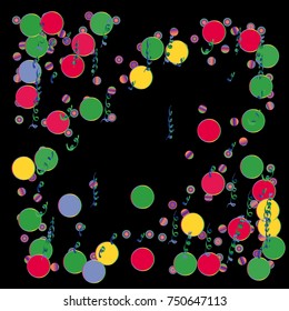 Bright Confetti and serpentine, bright colorful background, cute and fun decoration. Vector illustration for celebration, party, festive, holiday. Design for cards, invitations 
