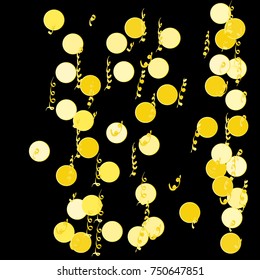 Bright Confetti and serpentine, bright colorful background, cute and fun decoration. Vector illustration for celebration, party, festive, holiday. Design for cards, invitations 