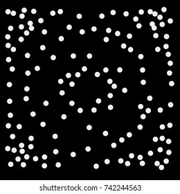 bright Confetti and serpentine set, bright colorful background, cute and fun decoration. Vector illustration. Astral Design. Black background. Design for cards, invitations 