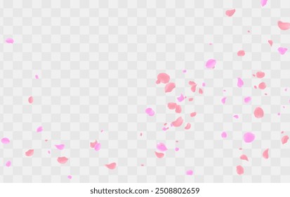 Bright Confetti Vector  Background. Rose Light pink Illustration. Blooming Garden Cover. Leaf Isolated Backdrop. Pink Petal Beauty Poster.
