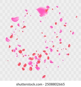 Bright Confetti Vector  Background. Rose Light pink Illustration. Blooming Garden Cover. Leaf Isolated Backdrop. Pink Petal Beauty Poster.
