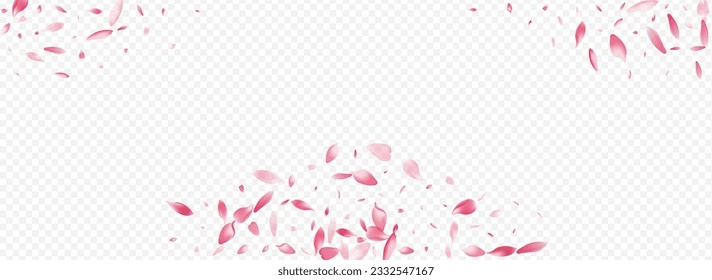 Vector De Confetti Luminoso Fondo Panorámico Transparente. Rosa Madre Fondo. Plantilla Aislada De Blossom. Diseño gráfico de árbol. Banner de primavera de color Petal.