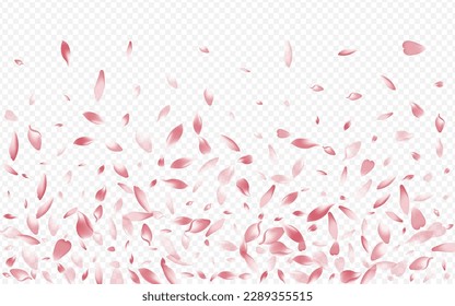 Bright Confetti Vector Transparent Background. Rosa Graphic Illustration. Heart Romantic Congratulation. Blooming Realistic Pattern. Light Tree Sky Design.