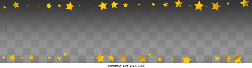 Bright Confetti Vector Transparent Panoramic Background. Golden Dust Light Card. Glitter Christmas Invitation. Serpentine Paper Postcard.