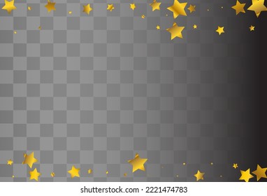 Bright Constellation Vector Transparent Background. Yellow Star Christmas Illustration. Confetti Luxury Invitation. Swirl Art Card.