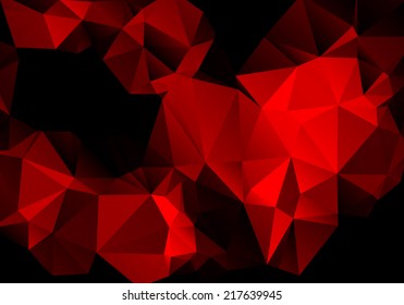 Bright contrast abstract red background polygon