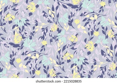 bright contrast multicolored floral pattern with brush strokes of paint