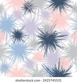 bright contrast multicolored floral pattern with brush strokes of paint Cherry blossoms.