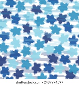 bright contrast multicolored floral pattern with brush strokes of paint Colorful flower seamless pattern illustration.