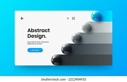 Helles Corporate Broschüren Design, Vektorkonzept. Saubere realistische Sphären Jahresberichte Illustration.