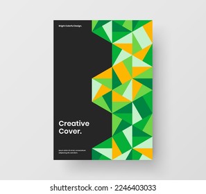 Diseño de vectores de folletos corporativos brillante. Plantilla de banner con formas de mosaico aisladas.