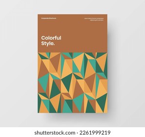 Bright corporate cover A4 vector design template. Abstract mosaic shapes banner concept.