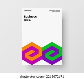 Bright corporate cover vector design template. Premium geometric shapes handbill illustration.