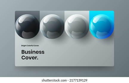 Plantilla vectorial de diseño de identidad corporativa brillante. Concepto moderno de portada del diario de esferas 3D.