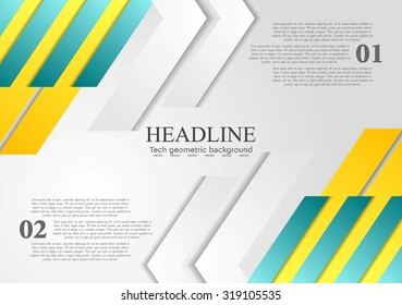 Bright corporate tech abstract background. Vector design