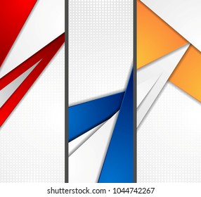 Bright corporate vertical banners abstract background. Vector design
