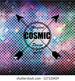 Bright cosmic fashion hipster background