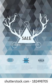 Bright cosmic fashion hipster background. Abstract background of geometric triangles, infographics
