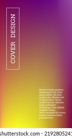Tapa brillante o diseño de fondo. Color rosa, verde, amarillo, rojo, azul, violeta. Conjunto mínimo de colores líquidos. Resumen de papel pintado brillante. Cubierta tecnológica. Diseño de plantillas móviles.