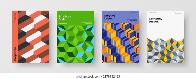 Helles Cover Design, Vektorgrafik-Bundle. Kreative geometrische Muster-Platine-Template-Set.