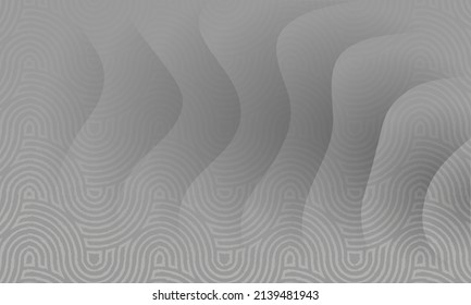 Fondo de pared de semitono de la cubierta brillante. Diseño de arte de patrones simples y grises. Papel de escritorio de estilo geométrico negro 3d. Fondo de Ilustración Moderna de Movimiento de Escala de Grises.