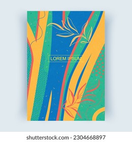 Bright cover layout, vertical orientation. Abstract shapes.