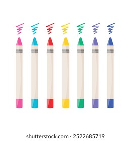 Bright crayons set. Childish palette. Vector illustration